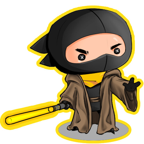 The Ninja mascot Snow representing the light side