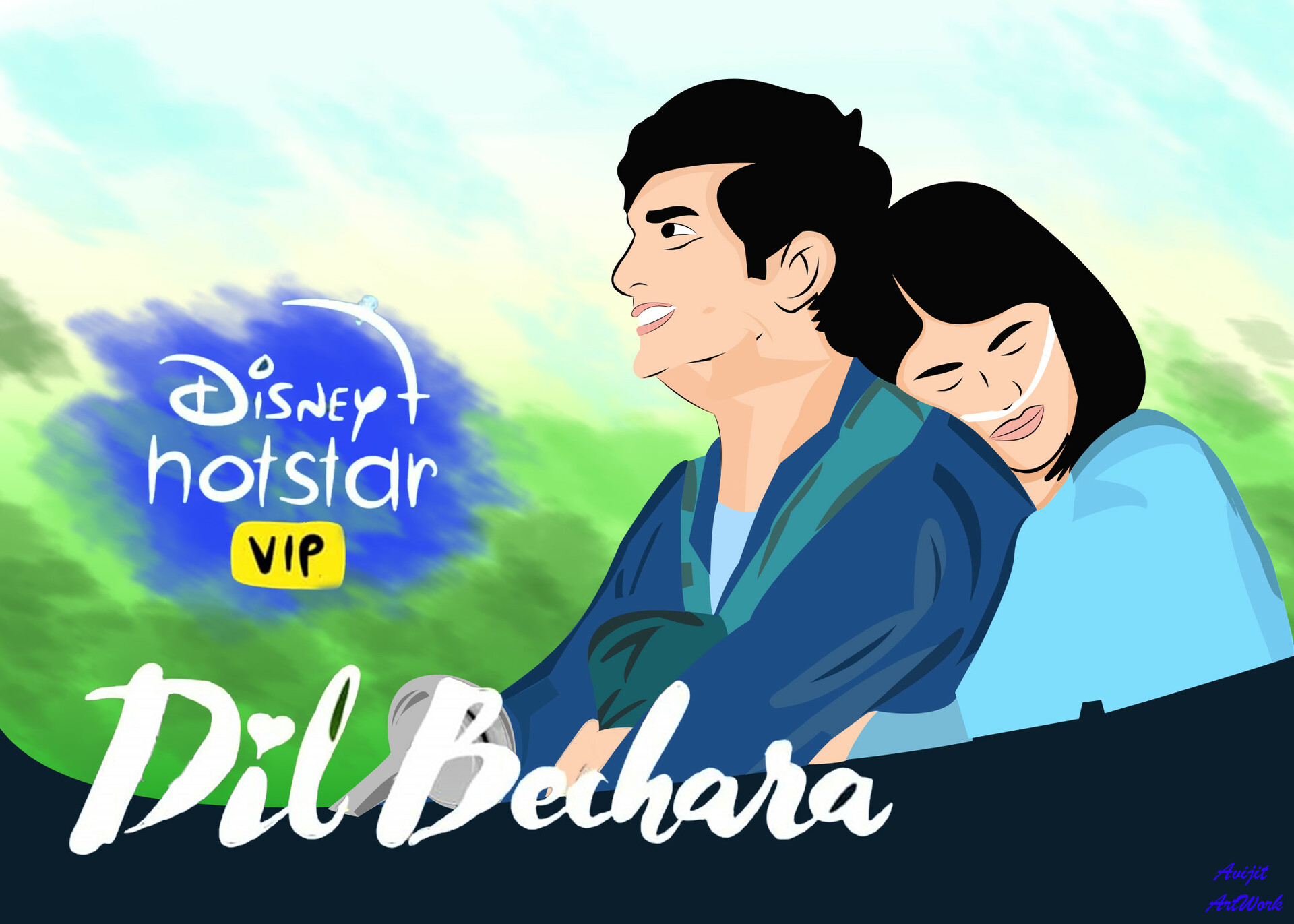 ArtStation Dil Bechara Poster Illustration