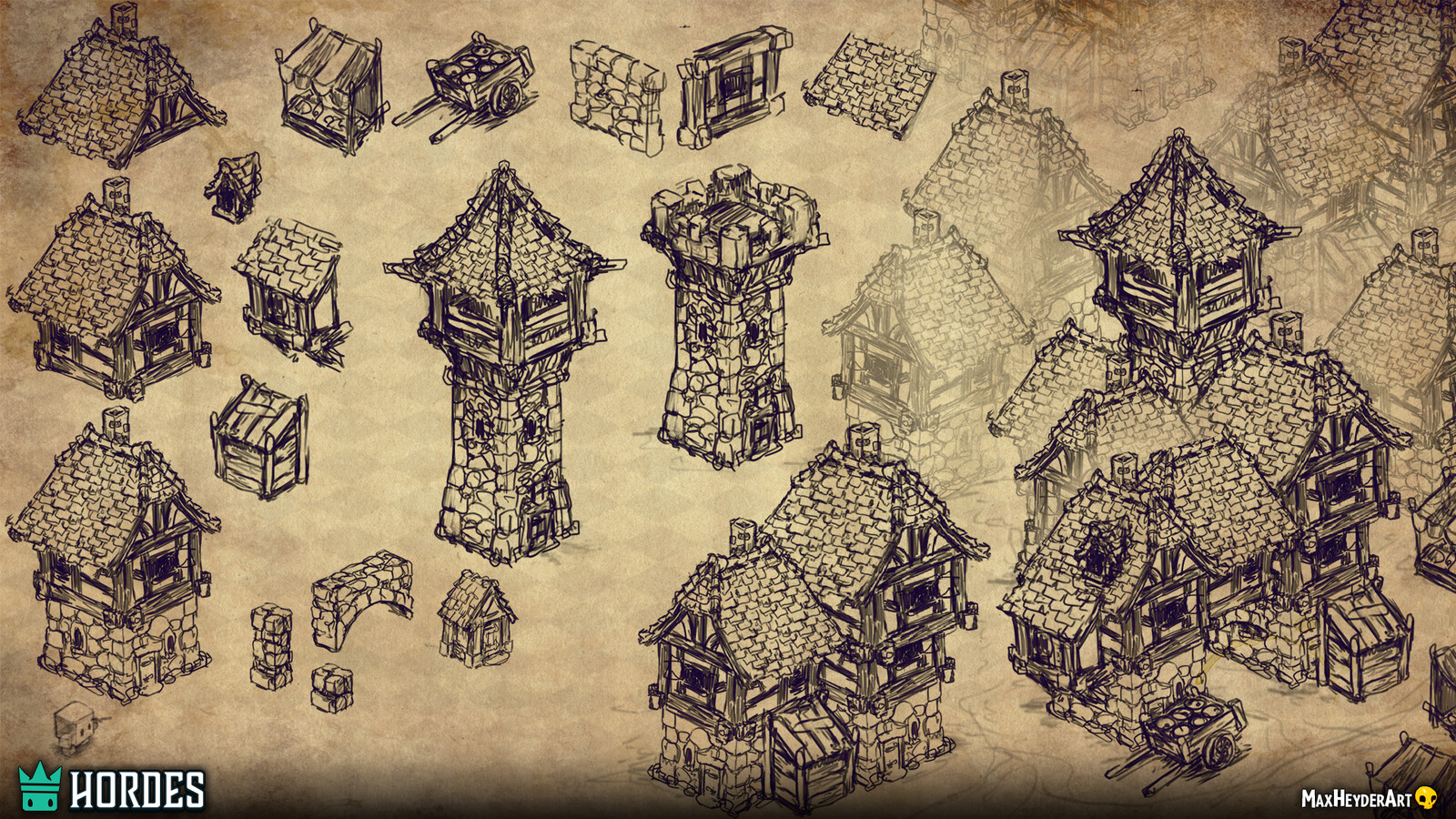This is also an unused version of modular assets for the town. At first, the plan was to have a full map dedicated for the main city of one of the two main factions. We ended up scrapping this idea and ended up building a small town/outpost.