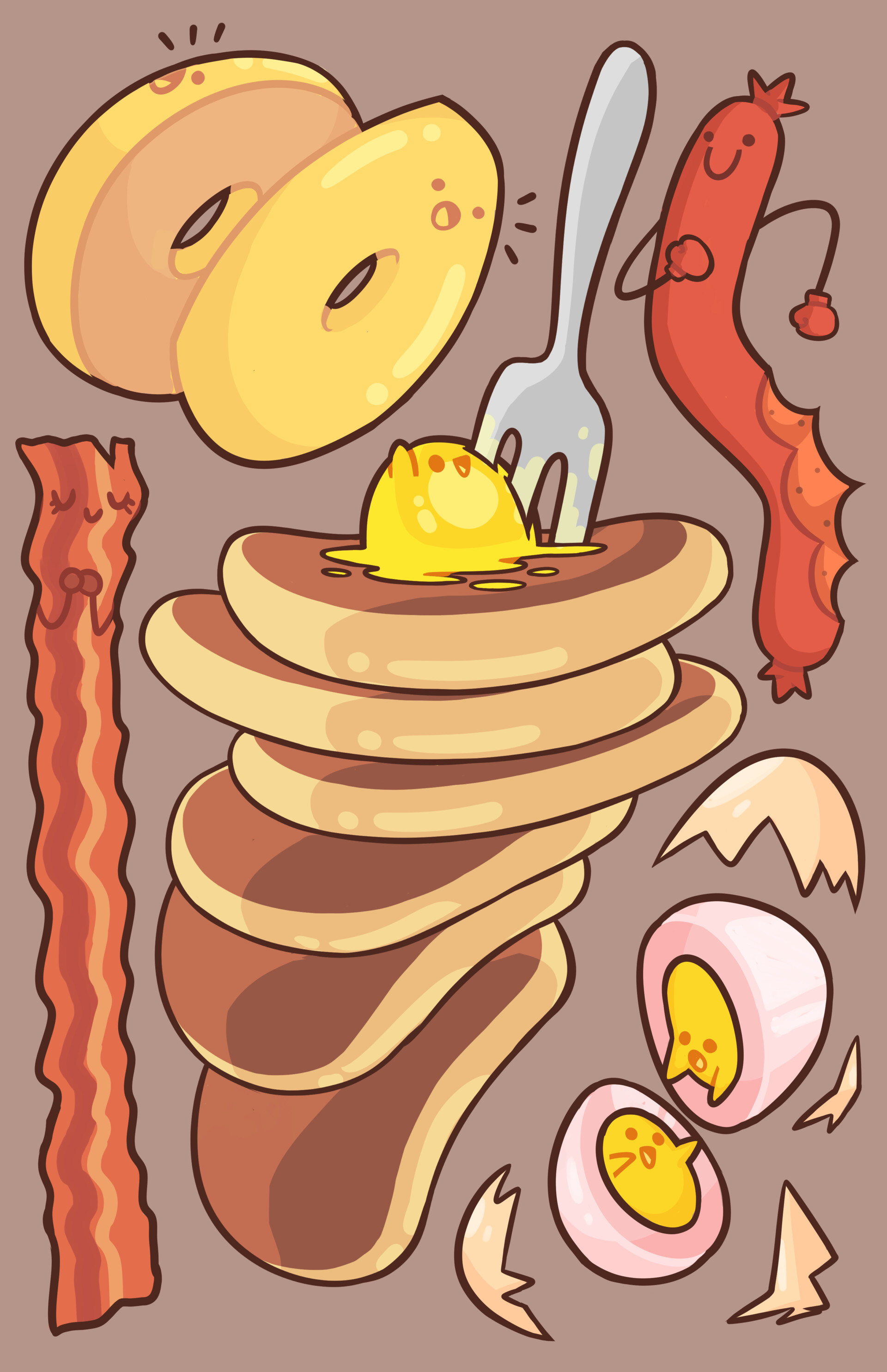 Artstation Cartoon Breakfast Bailey Chiodo Healthy breakfast continental breakfast clipart. artstation