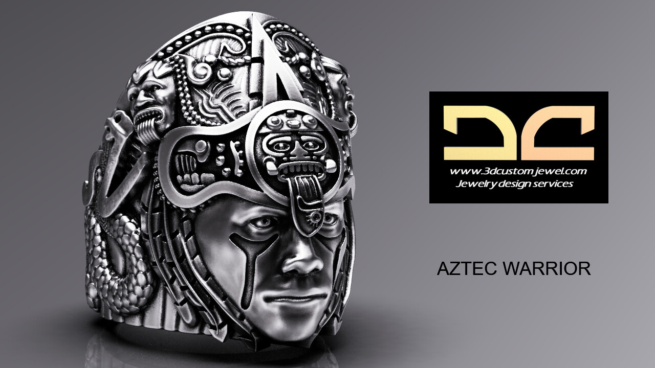 Aztec warrior cheap ring