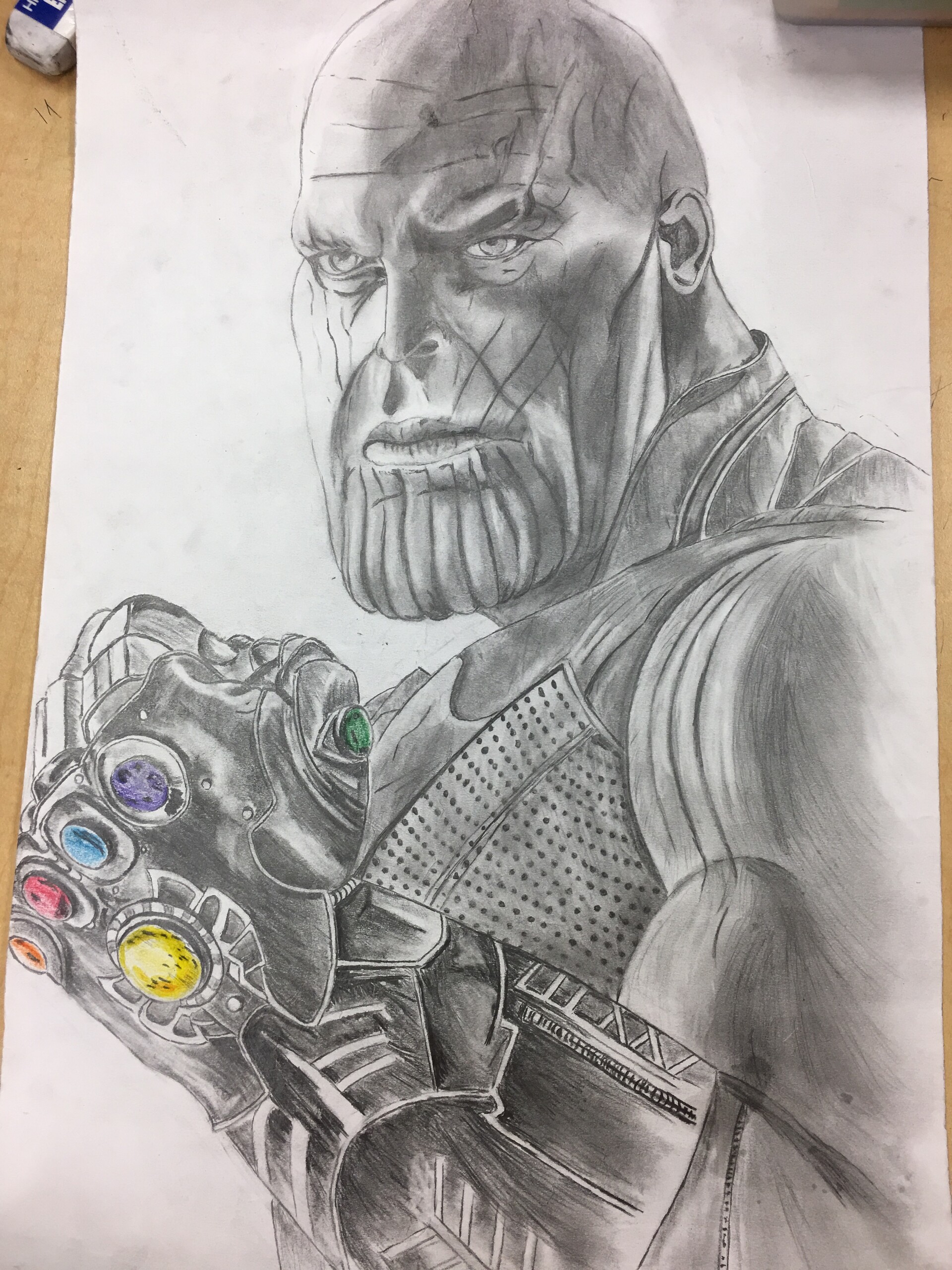 Thanos Pencil Portrait by Jay  Stoned Santa