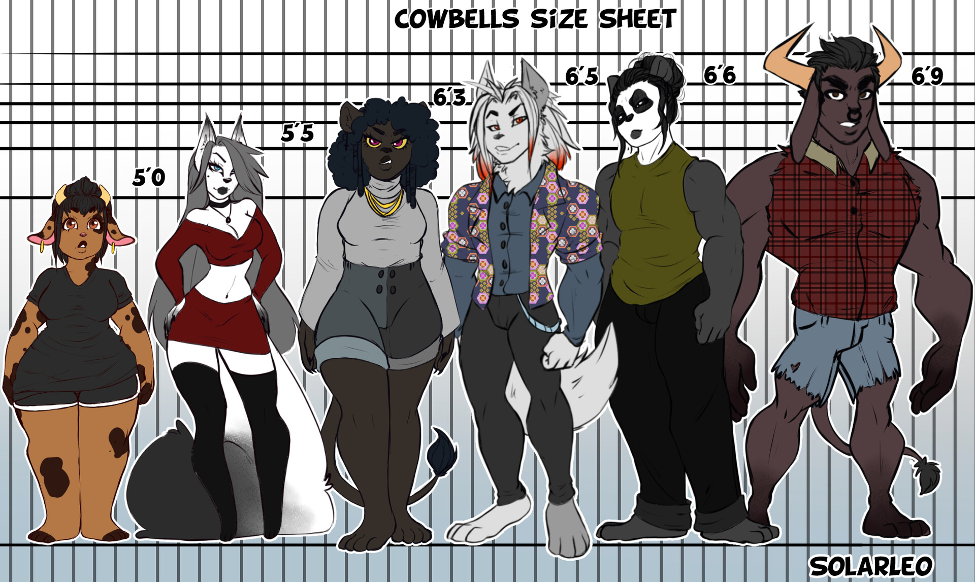 ArtStation "Cowbells" Character Concept Charts.