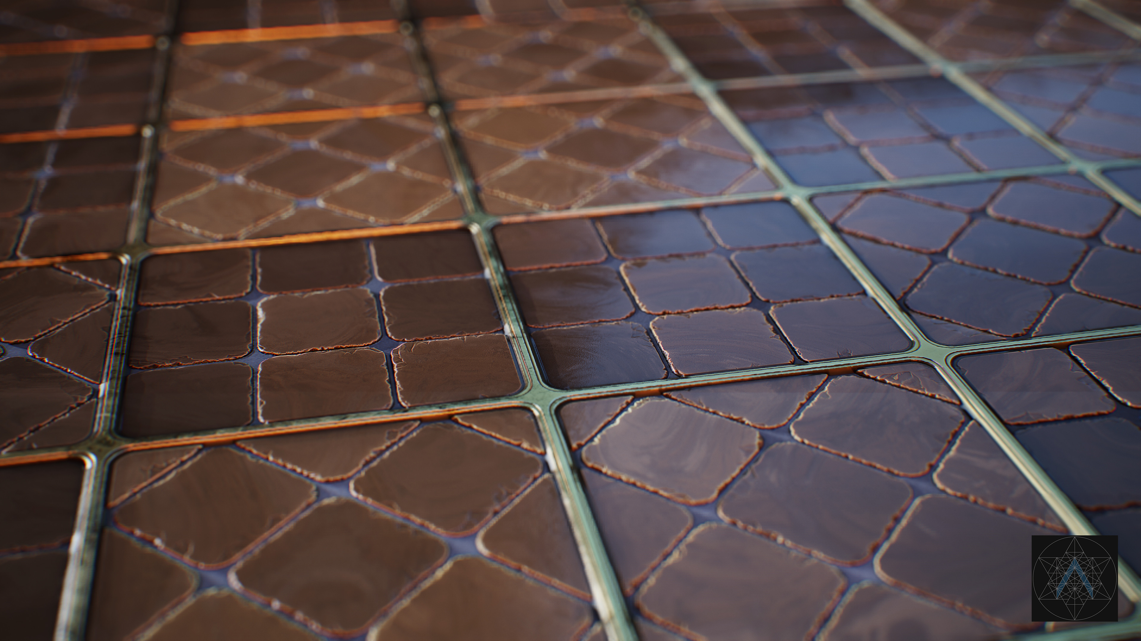 Marble tile floor