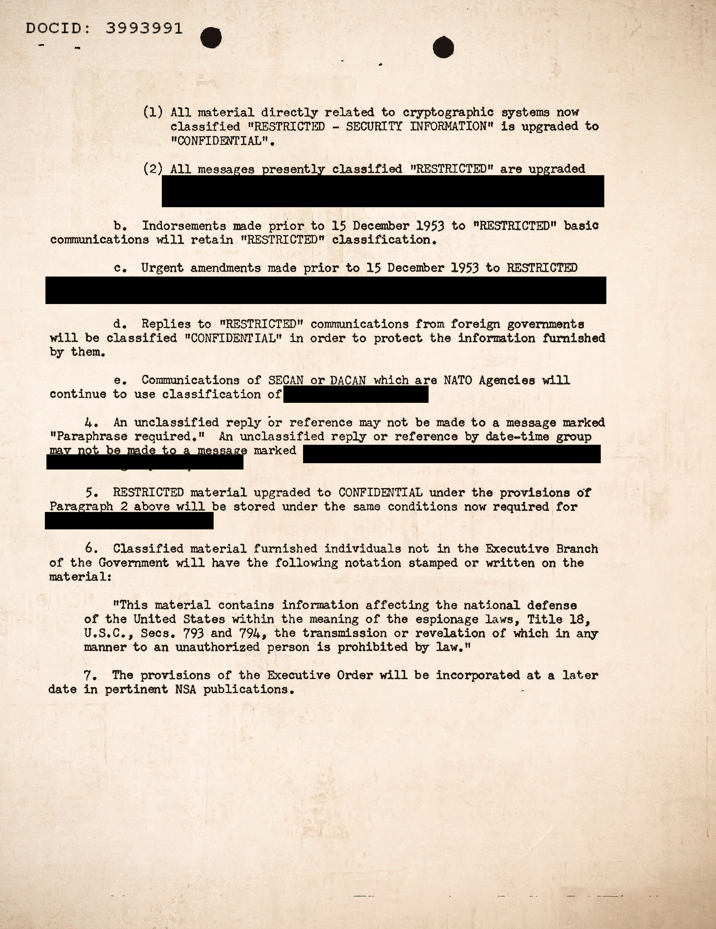 A page from declassified initial document. 