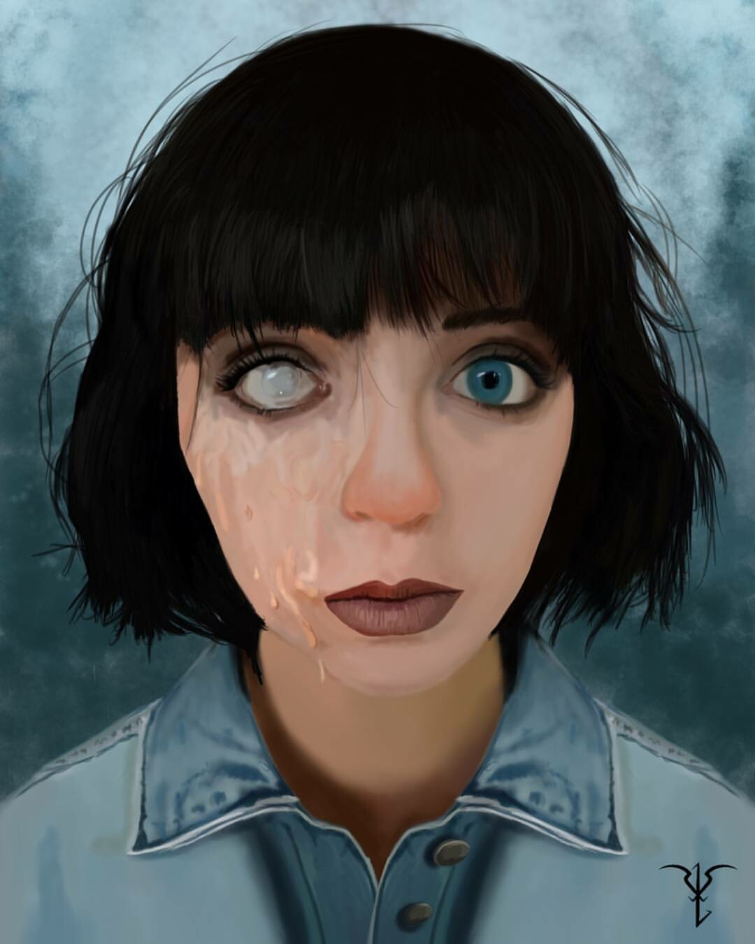 ArtStation - Makeup artist turned into a digital portrait (Digital Art)