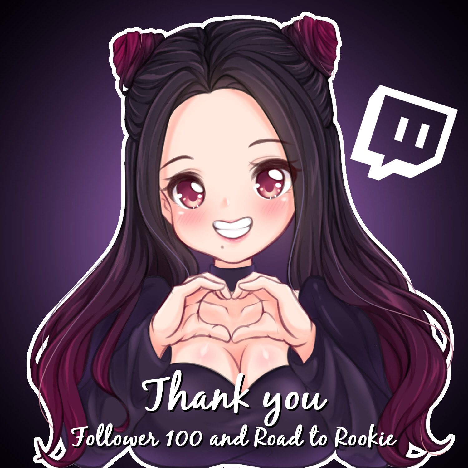 Artstation Thank You Followers 100 And Road To Rookie On Twitch Svnny Draw