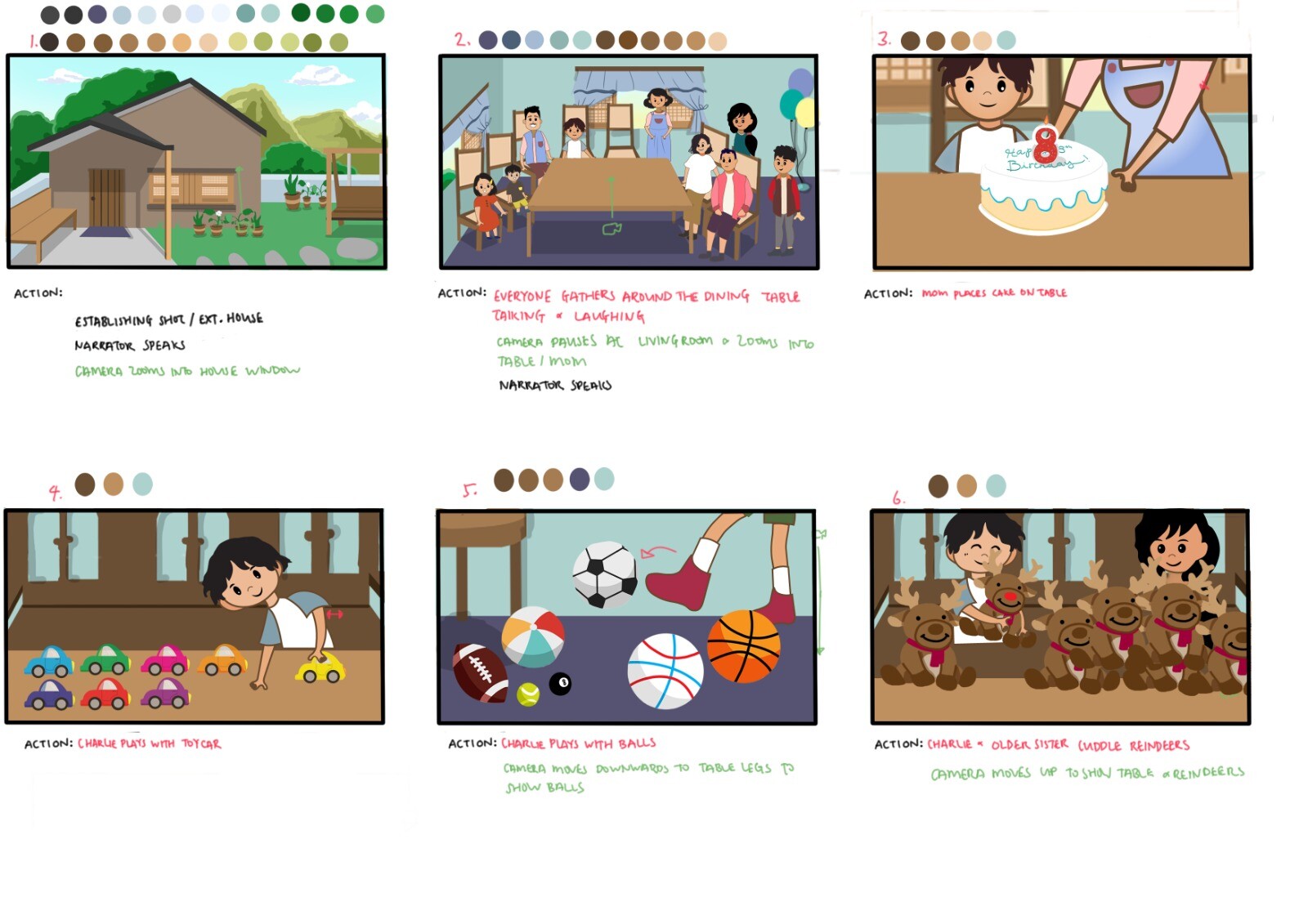 ArtStation - Eight Gifts for an Eight Birthday Storyboard Design