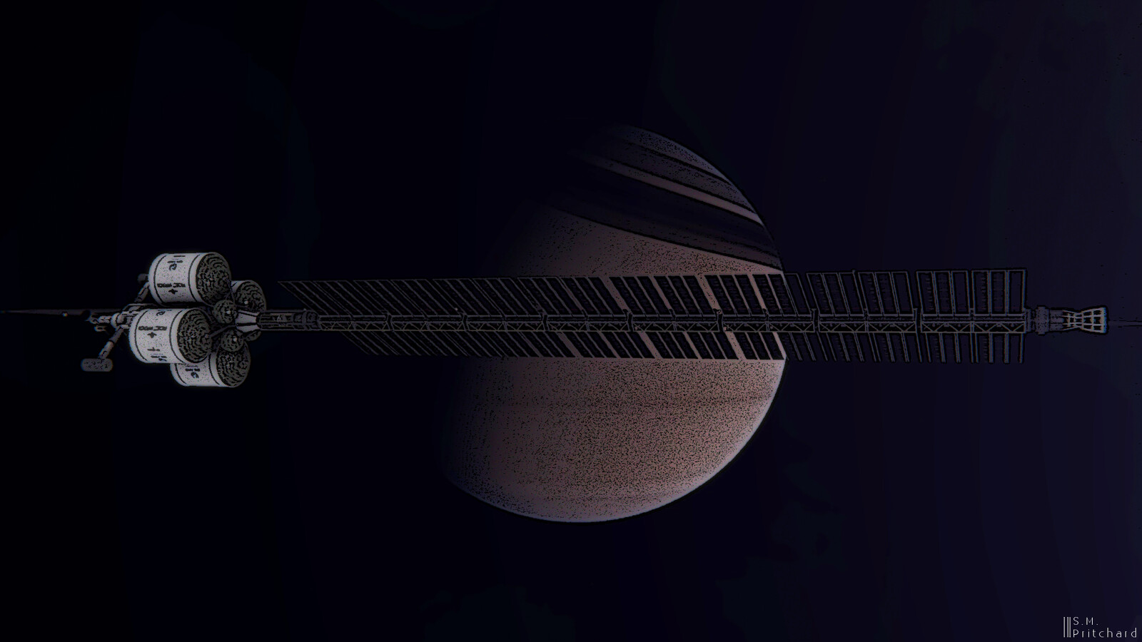 The Hyperion at Saturn, showing the full length of the fusion tube.