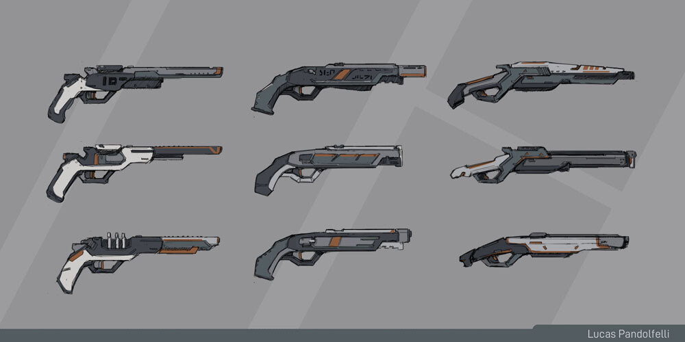 Sci-fi Character Design - pistols