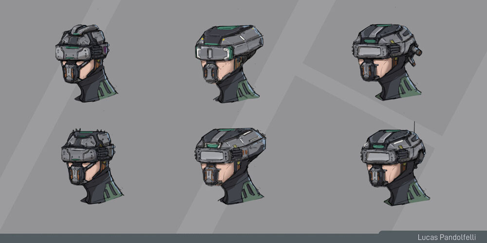 Sci-fi Character Design - helmets