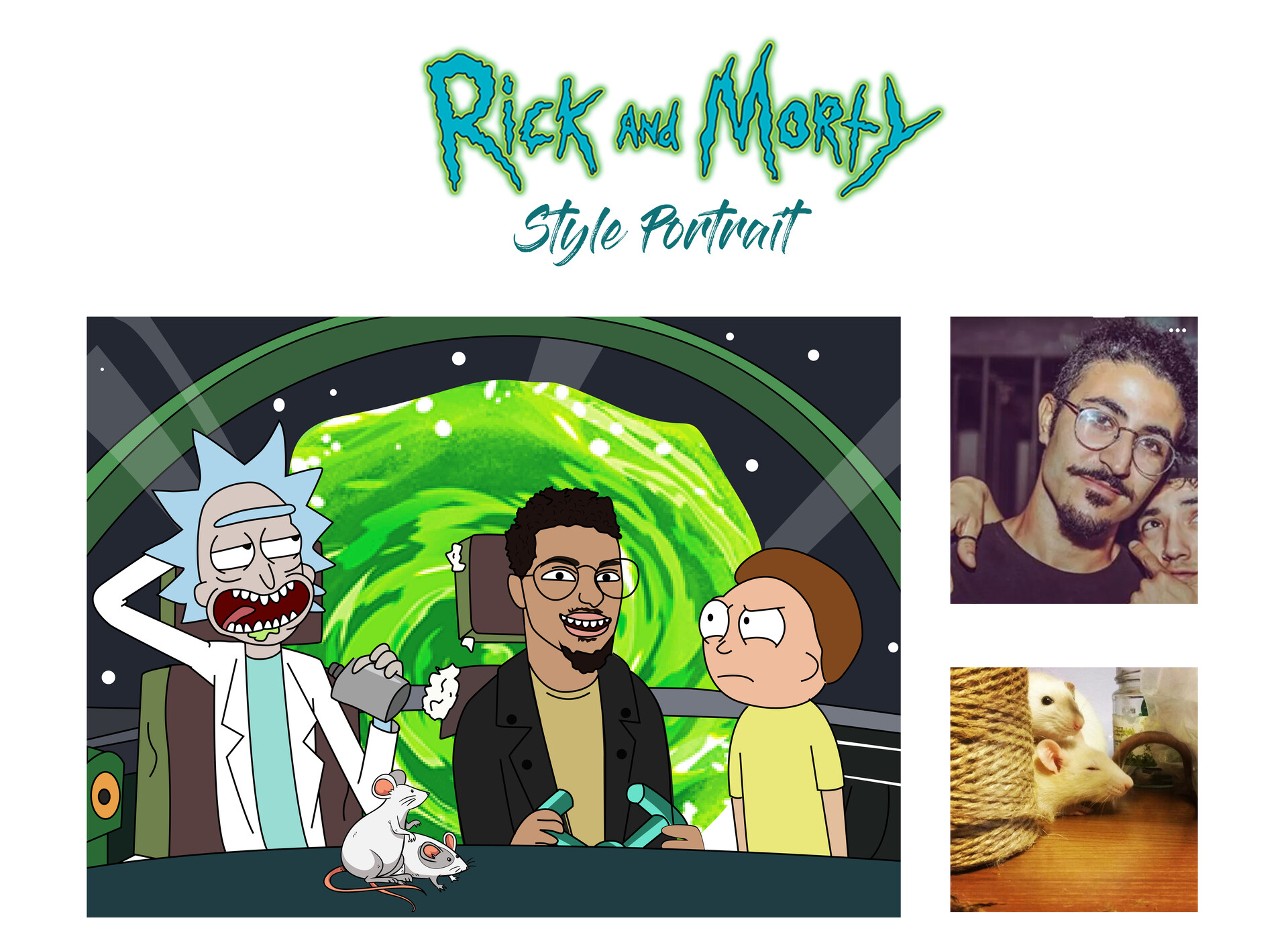portrait in the style of rick and morty by Vitaliy on Dribbble