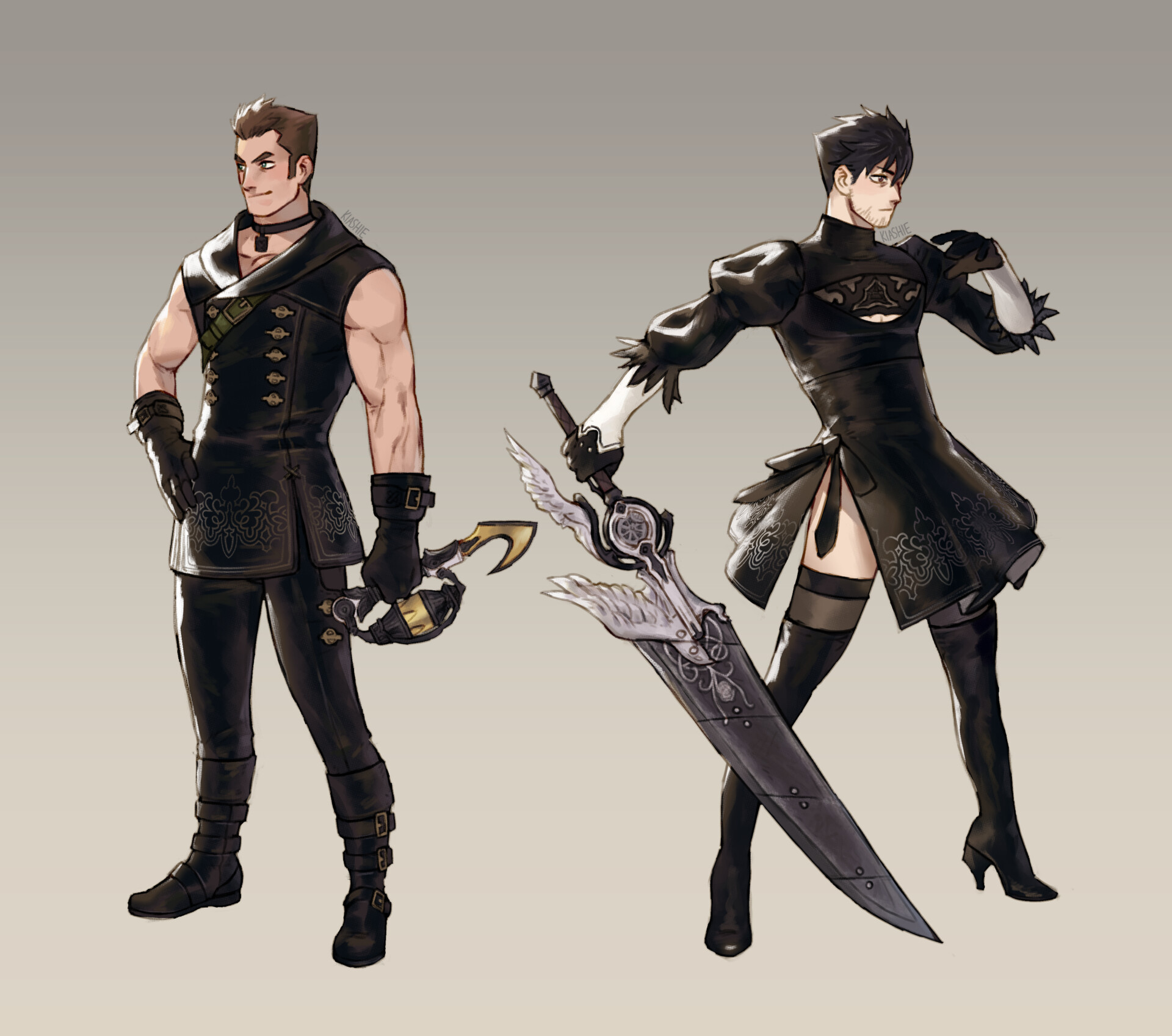 Artstation Rwby Nier Qrow And Clover Rwby Nier Crossover Fanart James B