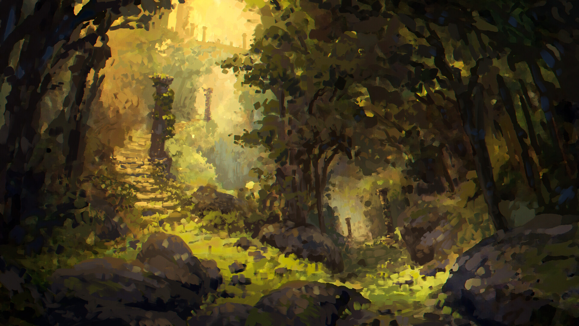 ArtStation A forest glade