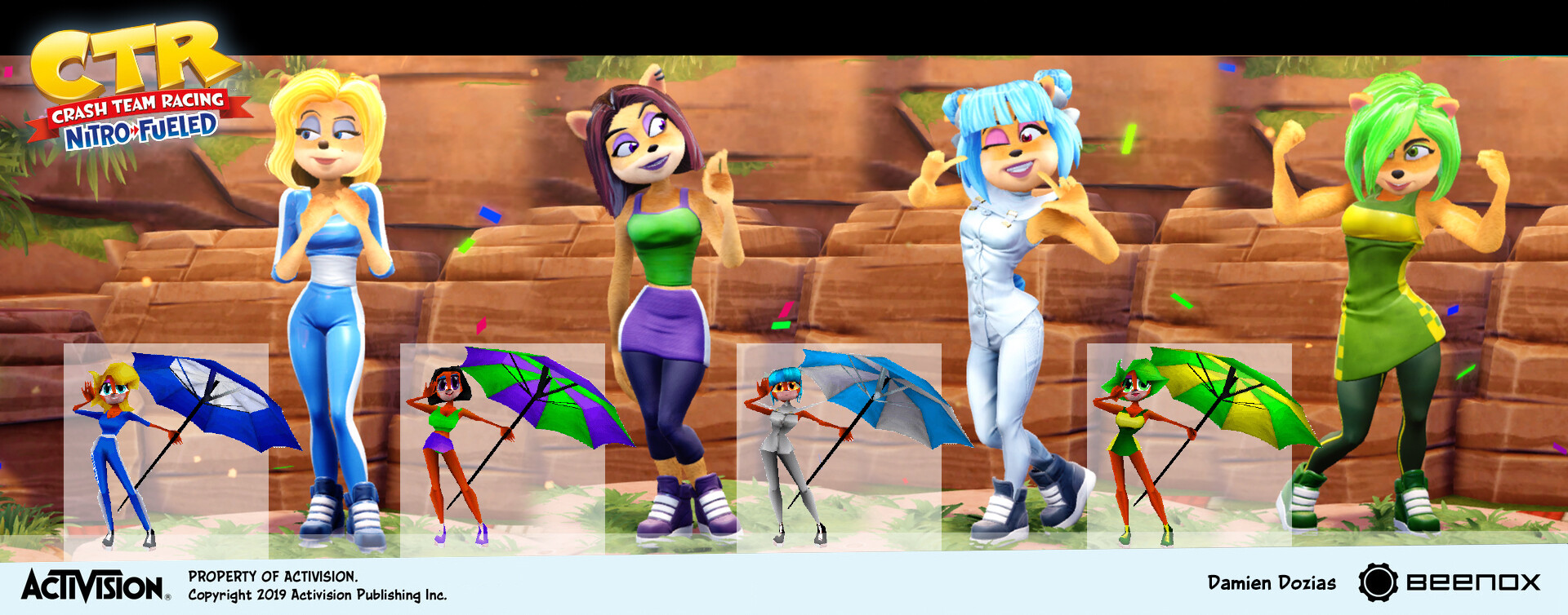 Damien Dozias Crash Team Racing Trophy Girls