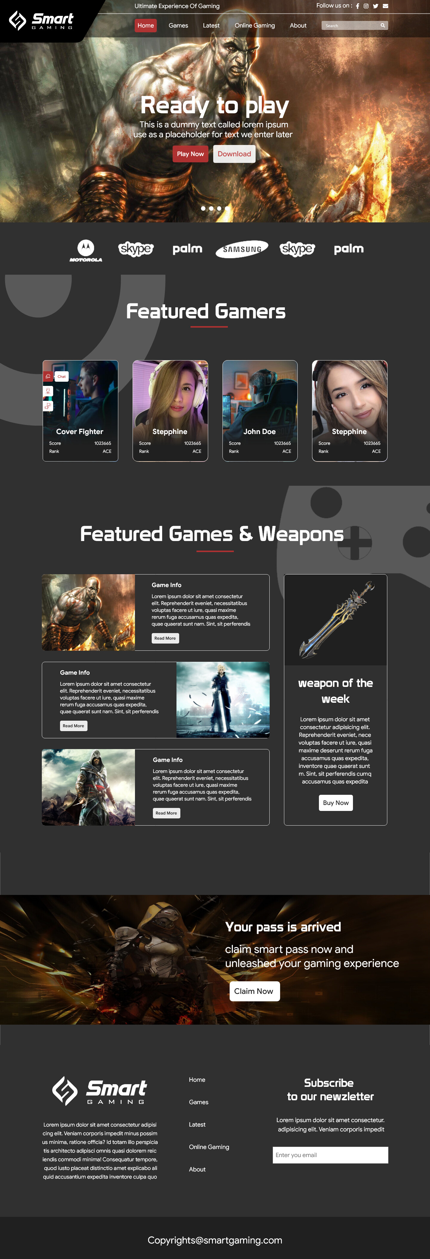 ArtStation - gaming web ui ux design