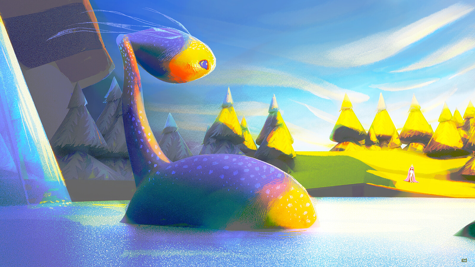 The lake monster - 01 - Overpainting