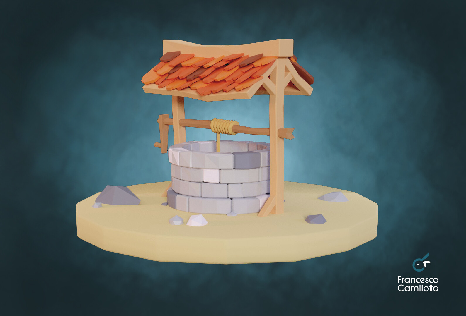 ArtStation - Low poly water well