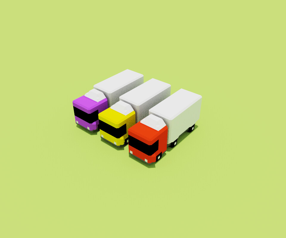 Crossy Road Racing Game Assets - Trucks 
