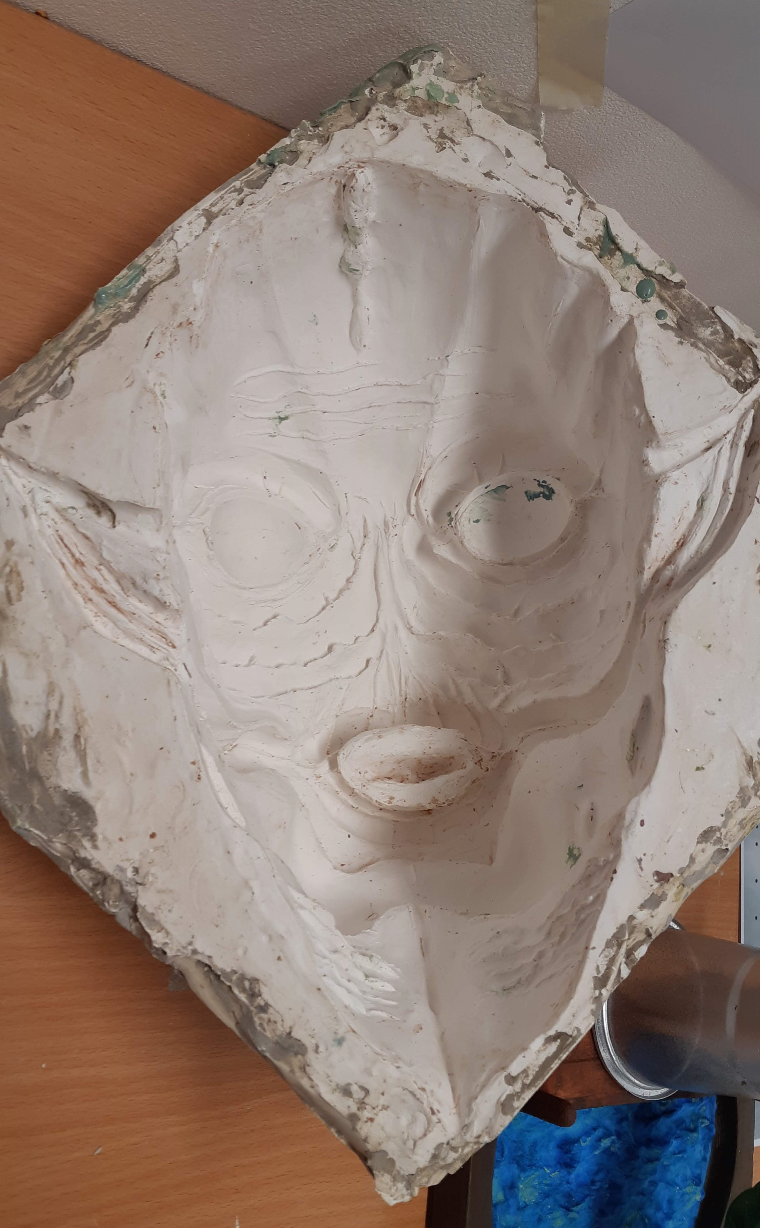 Plaster mold after casting
