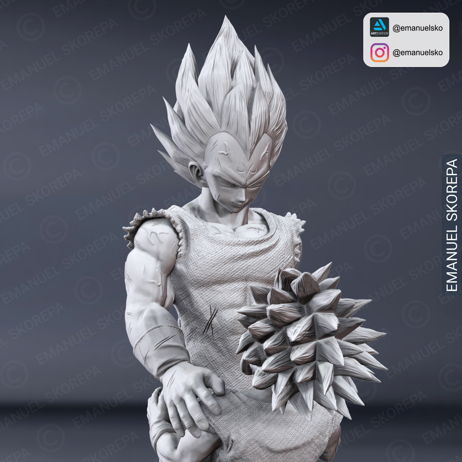 Emanuel Skorepa Vegeta and trunks statue