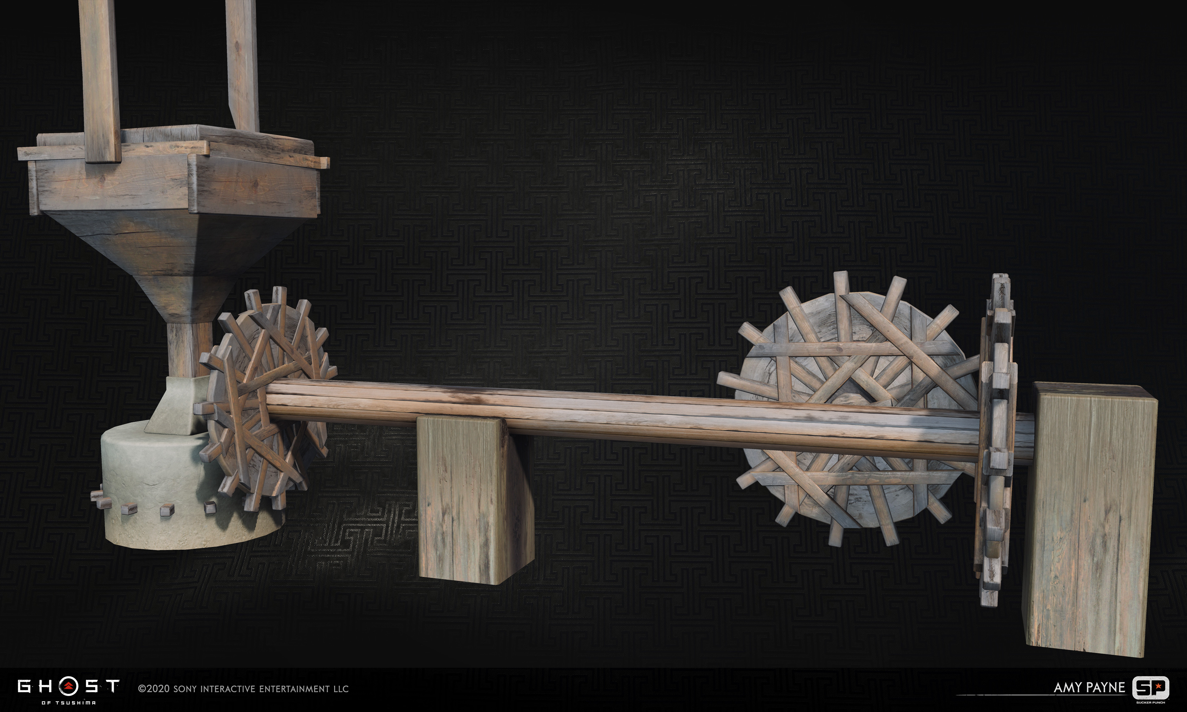 Water wheel gears for the interior of water wheel houses. Responsible for modeling and vertex painting.