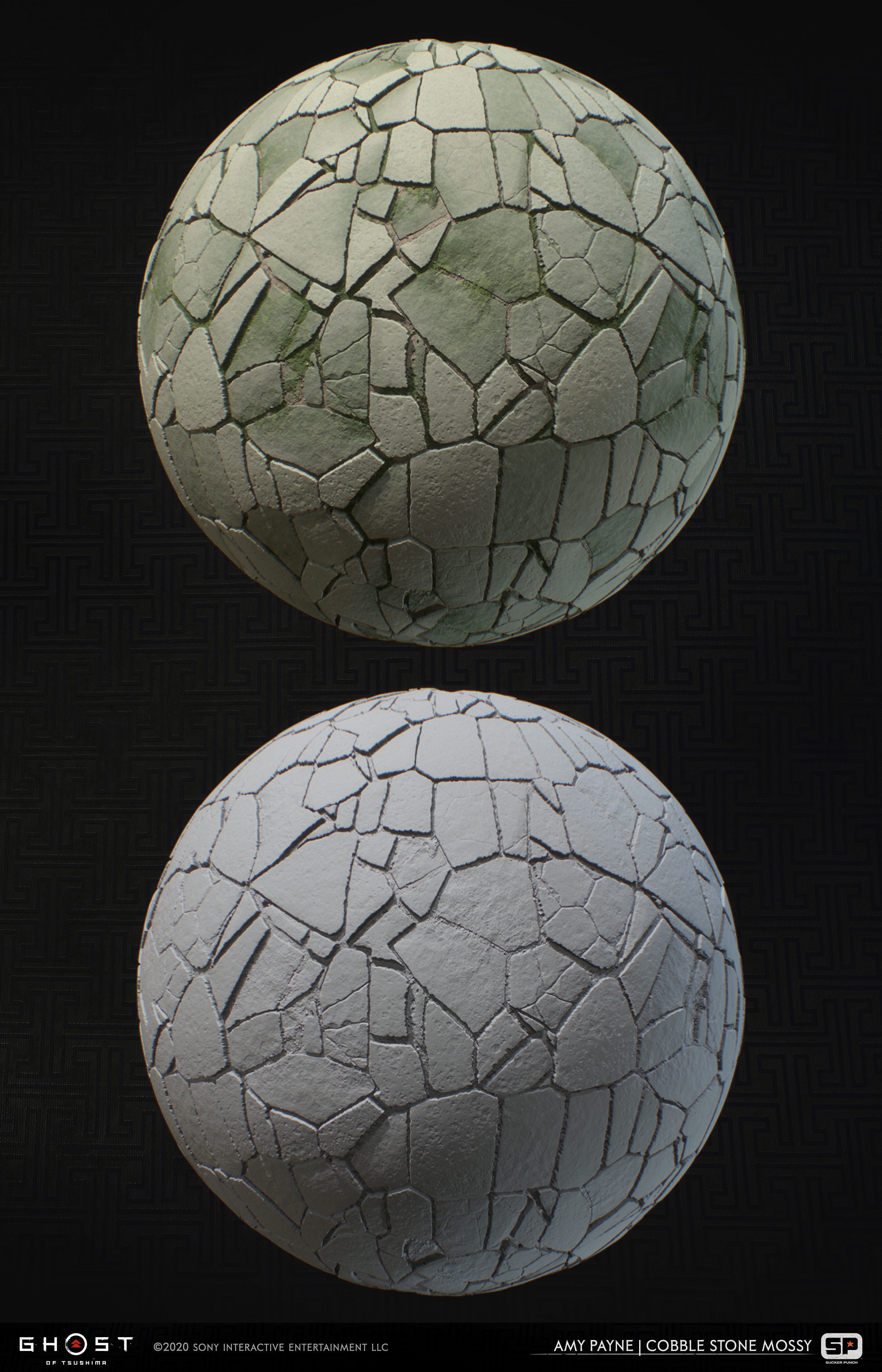 Cobblestone material used throughout the game. 100% Substance Designer.