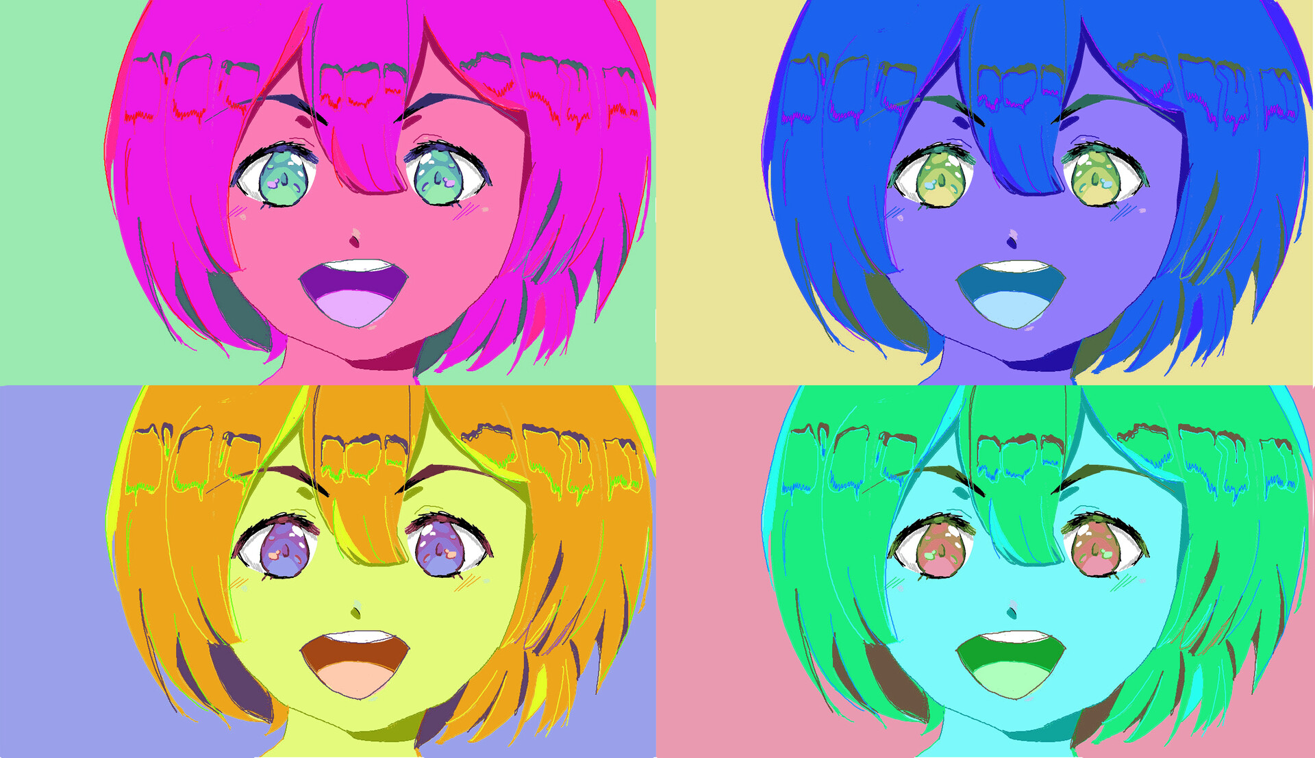 Colorful Anime Pop Art Prints  Etsy