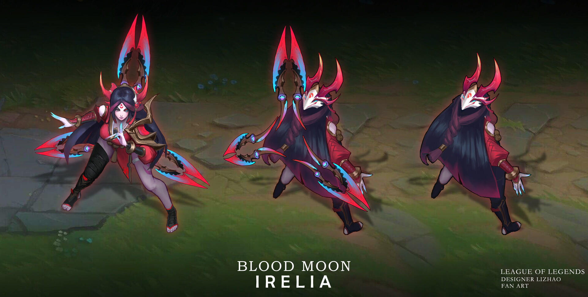 Zhao Lee Blood Moon Irelia Skin 猩红之月刀妹皮肤