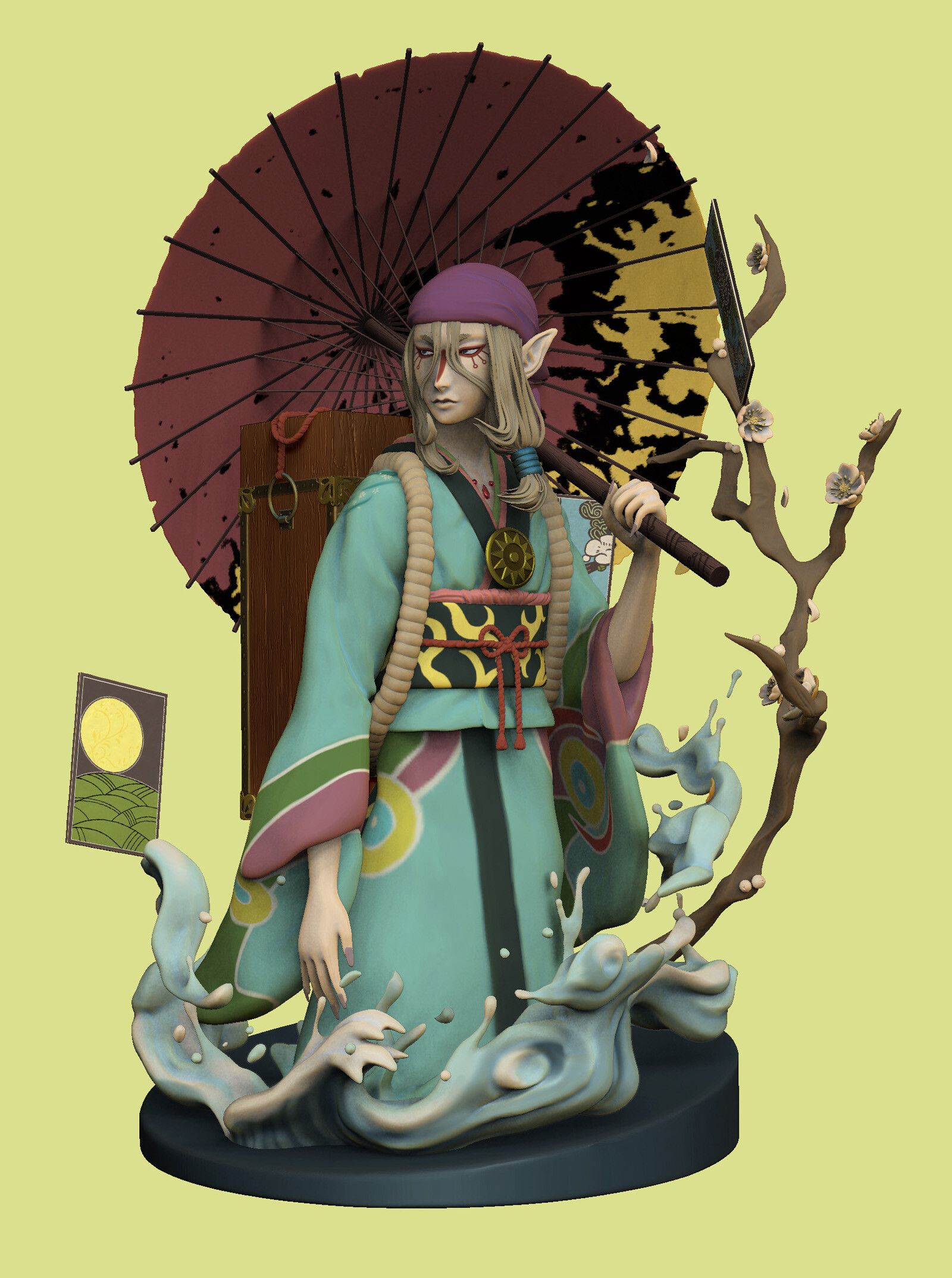 ArtStation Mononoke Medicine Seller Full 3D Sculpt