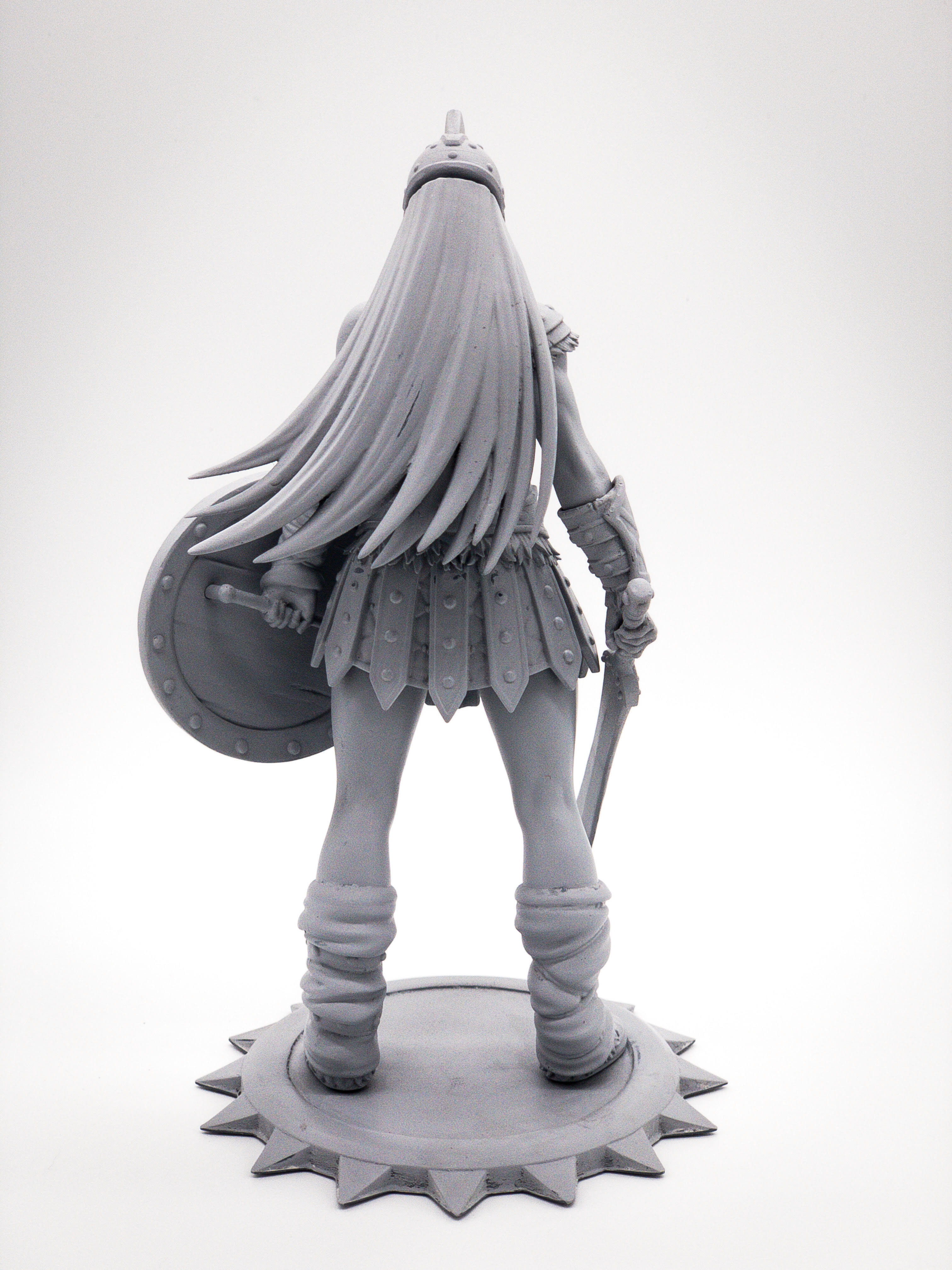 photo of 3D print with light gray primer