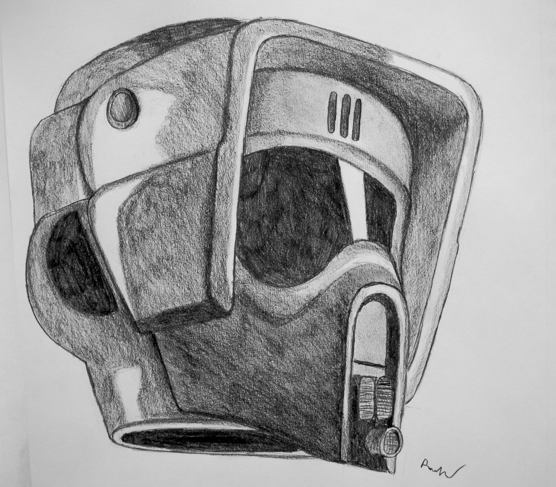 Artstation - Scout Trooper Helmet-Drawing (Fan Art)