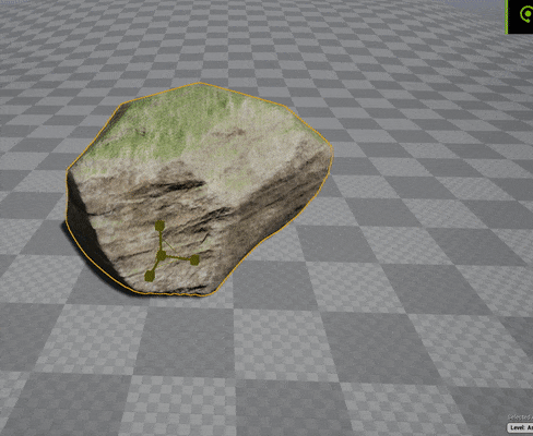 Example of triplanar and top projection with moss and stone textures.