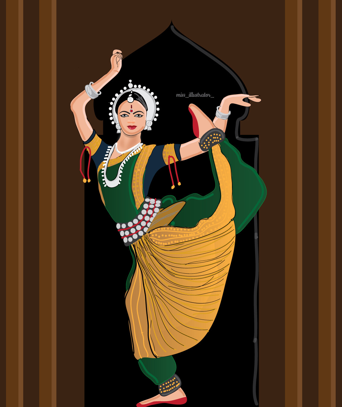ArtStation - Illustration of odissi dancer