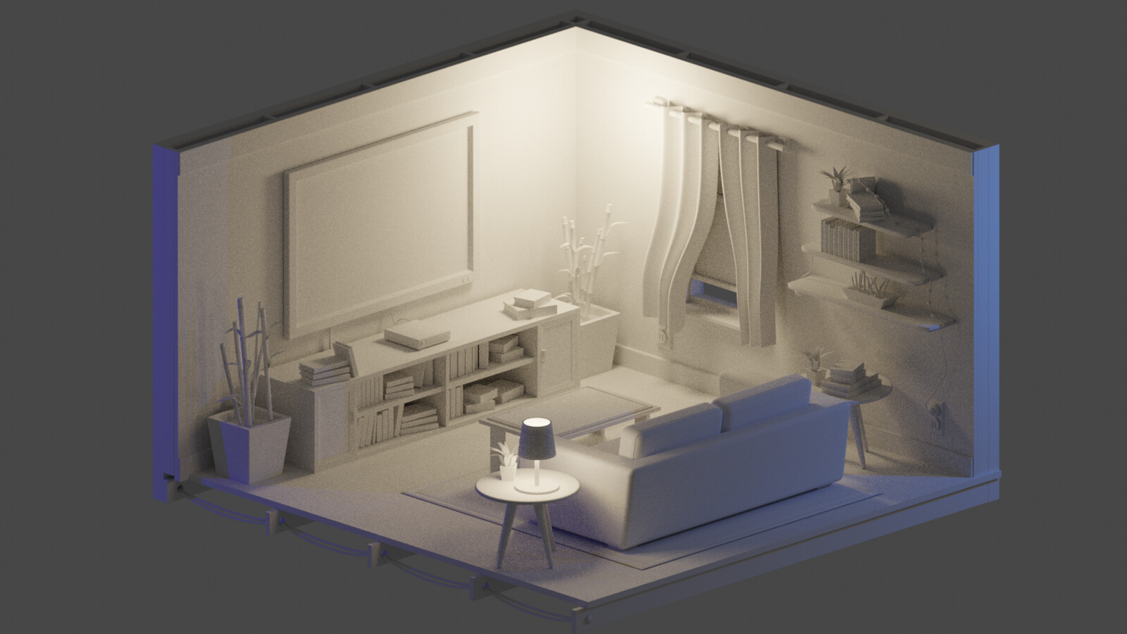 isometric living room