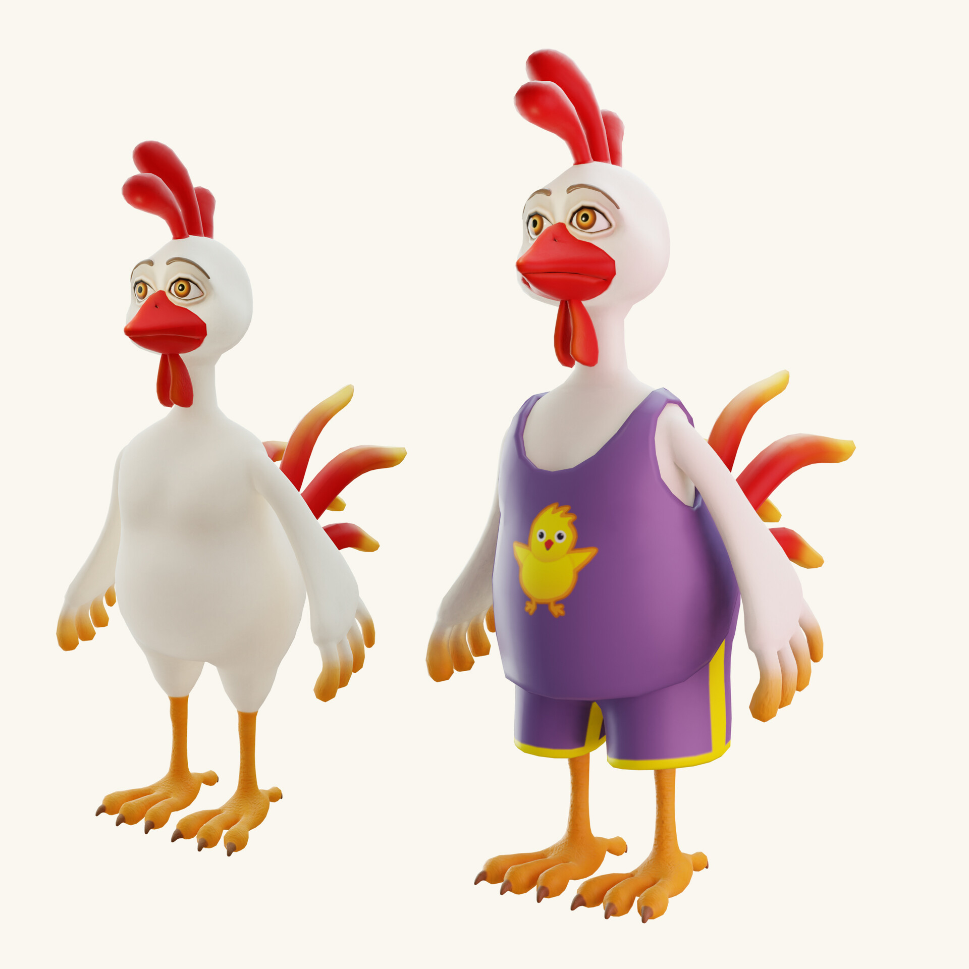 ArtStation - Stylized cartoon character rooster