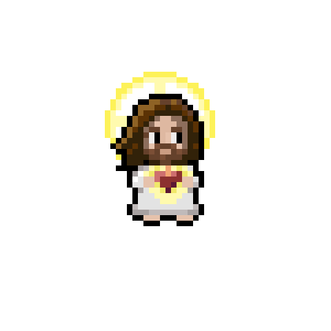 Raphael Joseph Mary - Jesus - Pixel video game style