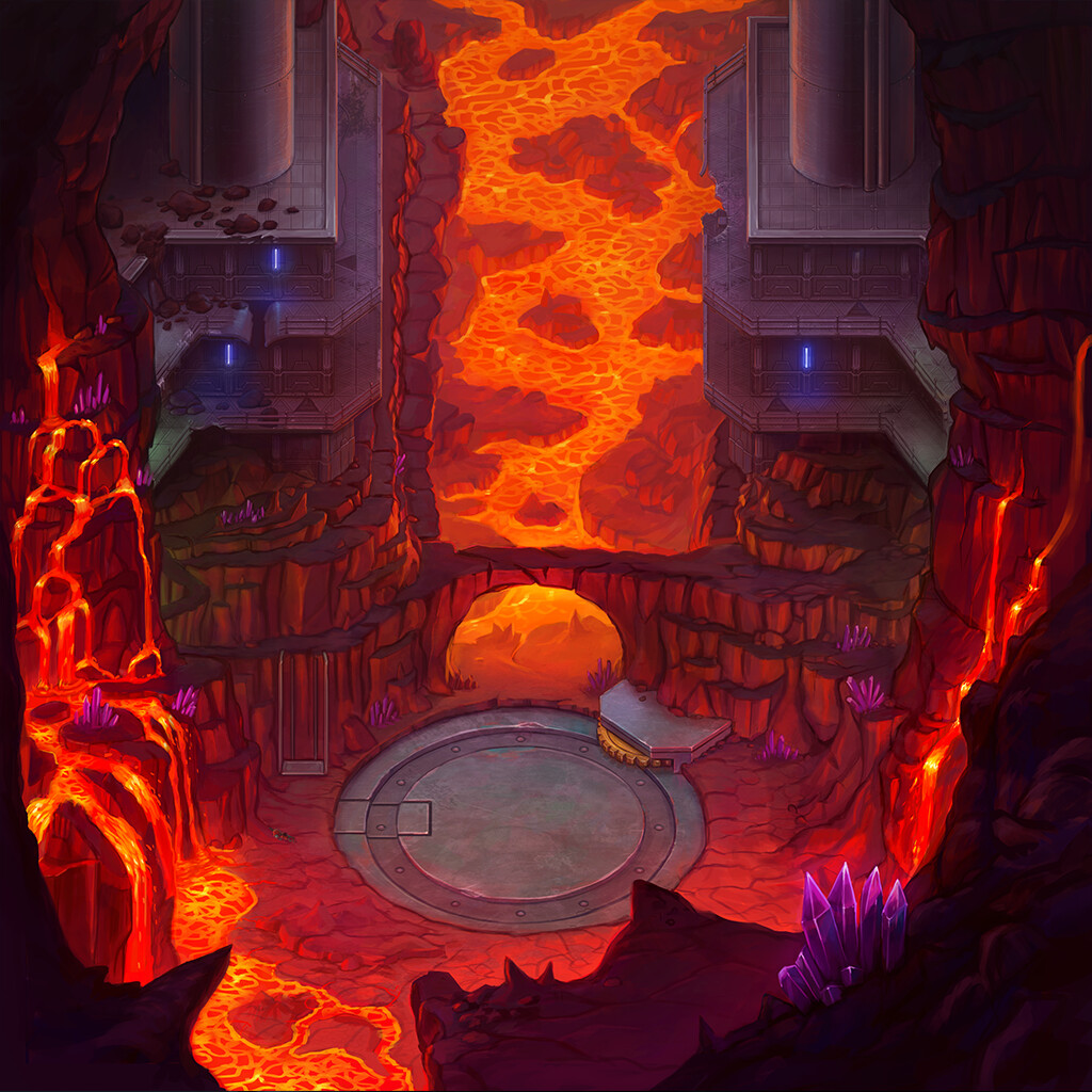 The last stage background was particularly fun to work on. Just love drawing all those lava streams :).