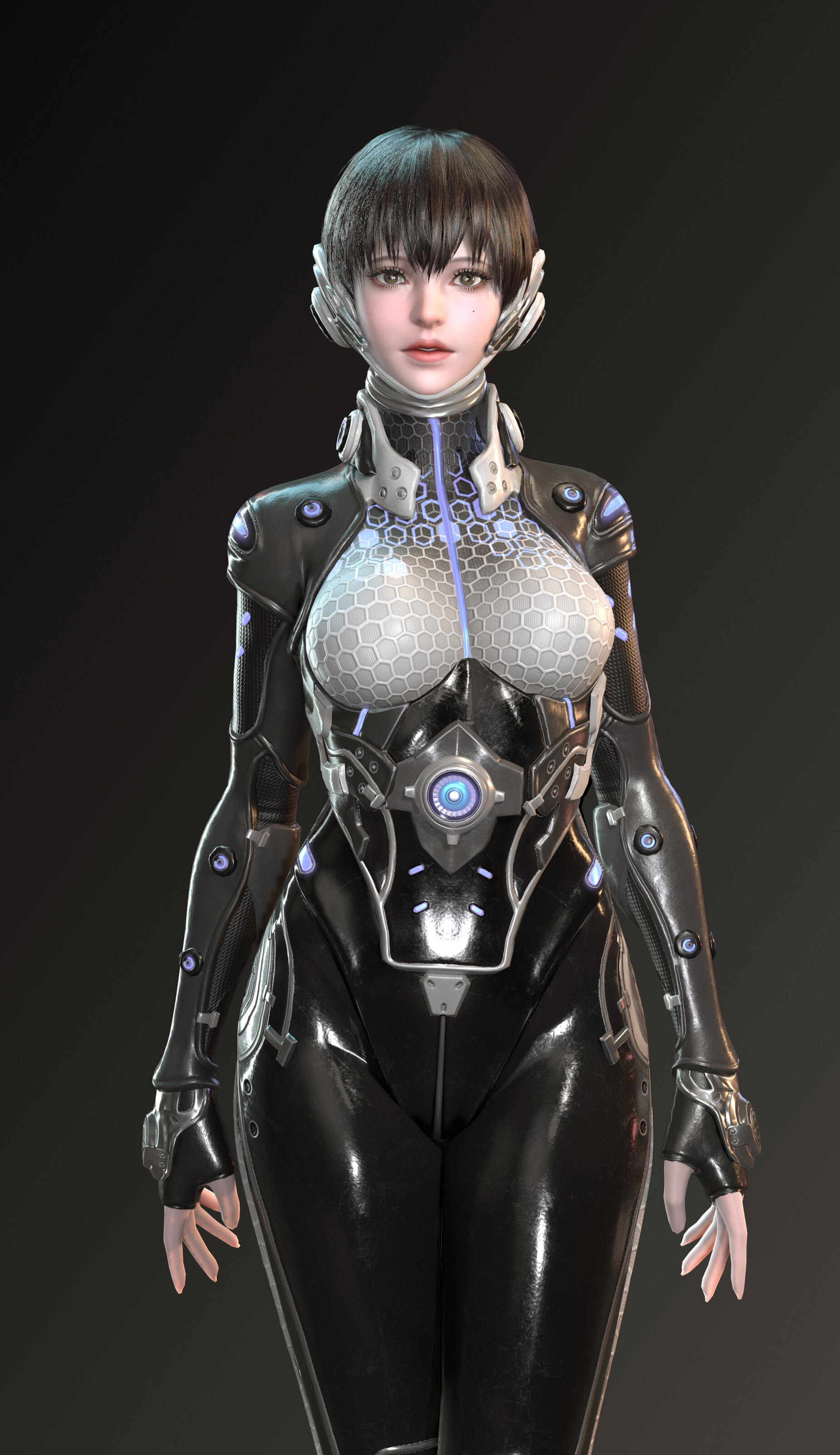 ArtStation - sci-fi women body suit 2