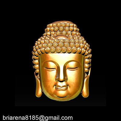 Dang briarena buddha face pendant ready for 3d print 3d print model 3d model obj stl ztl
