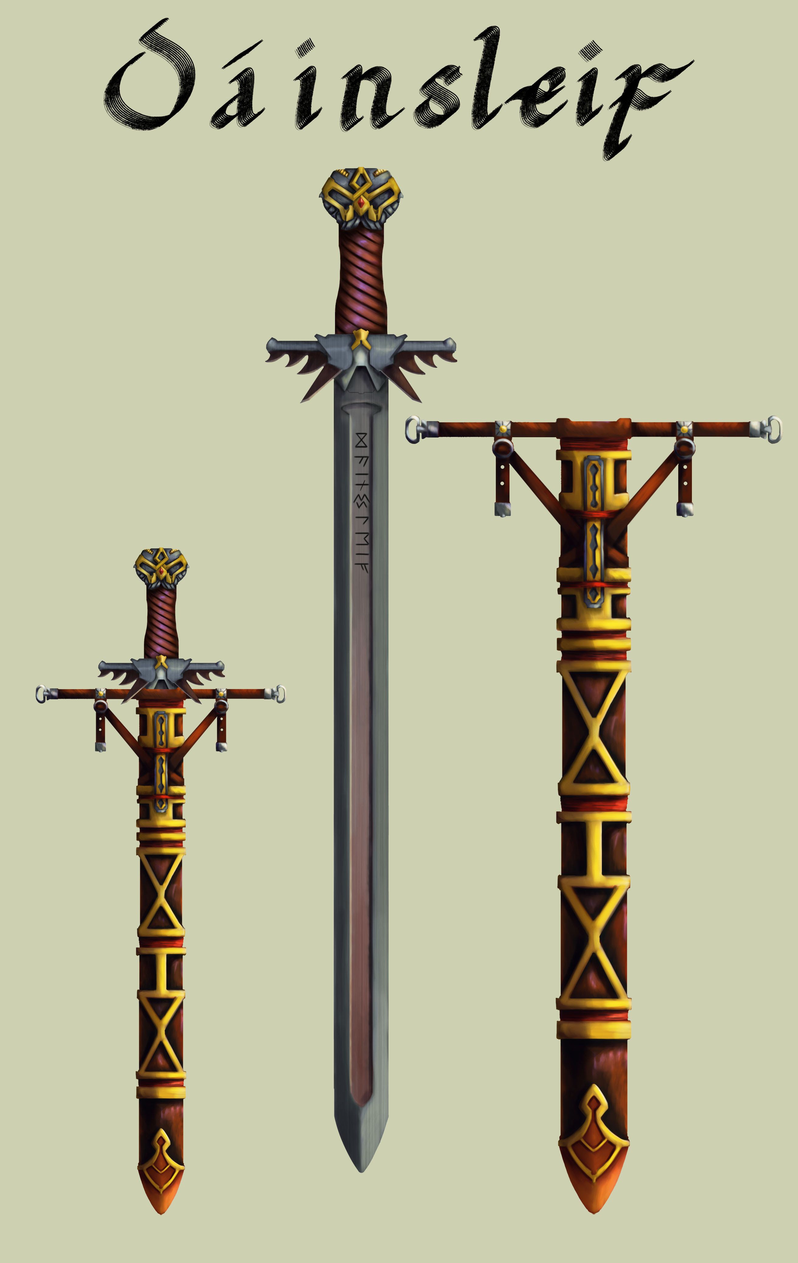 Final render of the legendary sword 