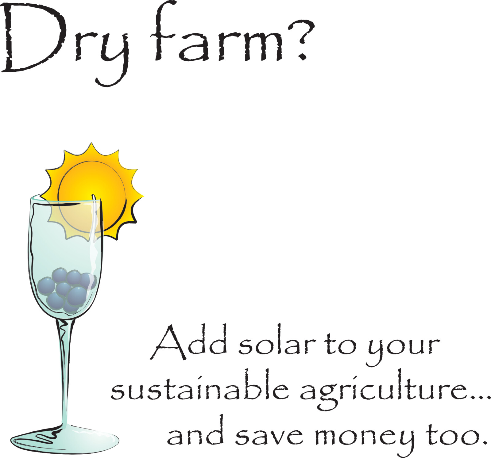 Icon (and balance of marketing imagery) for marketing the same solar contractor to sustainable wineries.