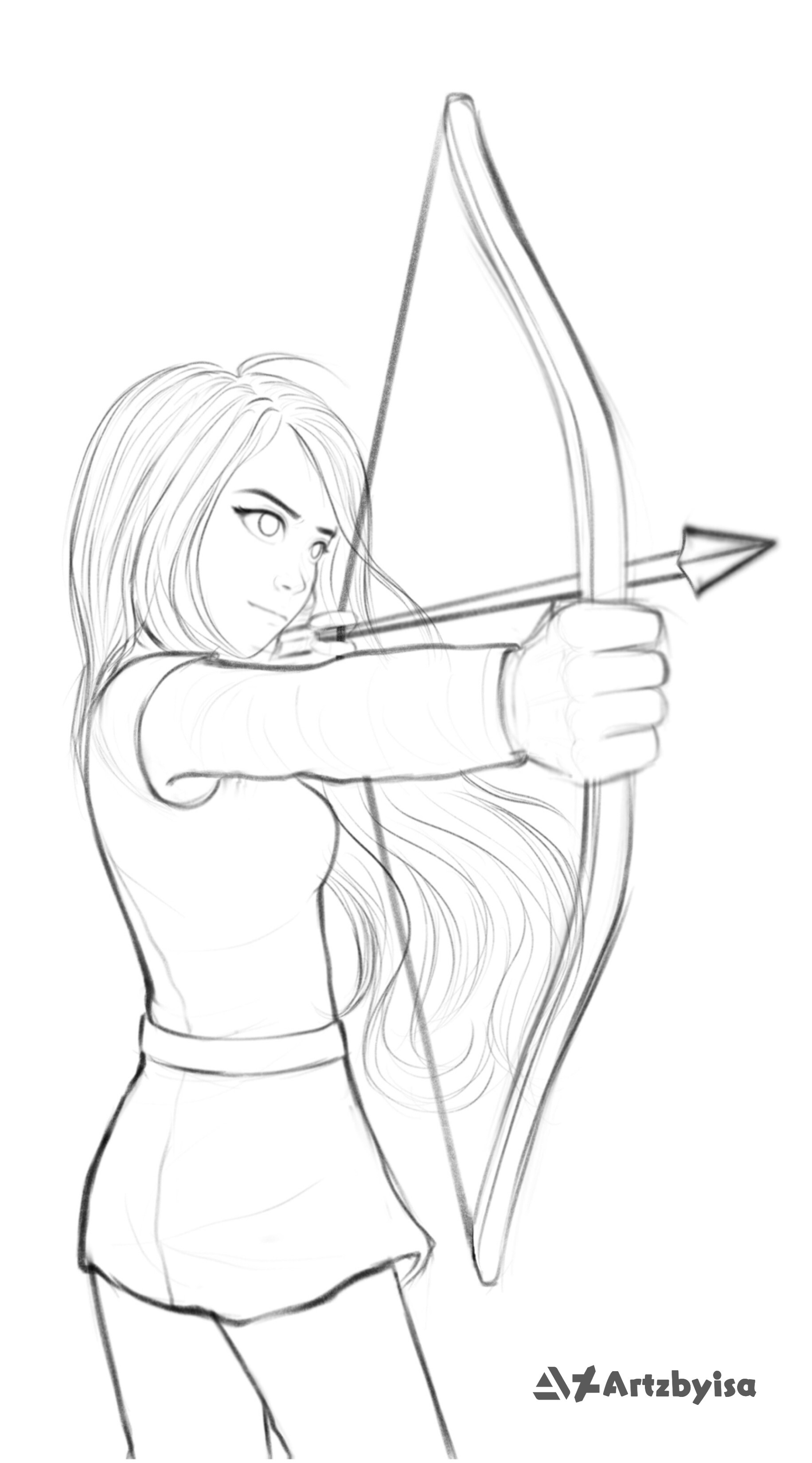 Download Bow And Arrow Archery Drawing Bow Draw  Arrow And Bow In Drawing   Full Size PNG Image  PNGkit