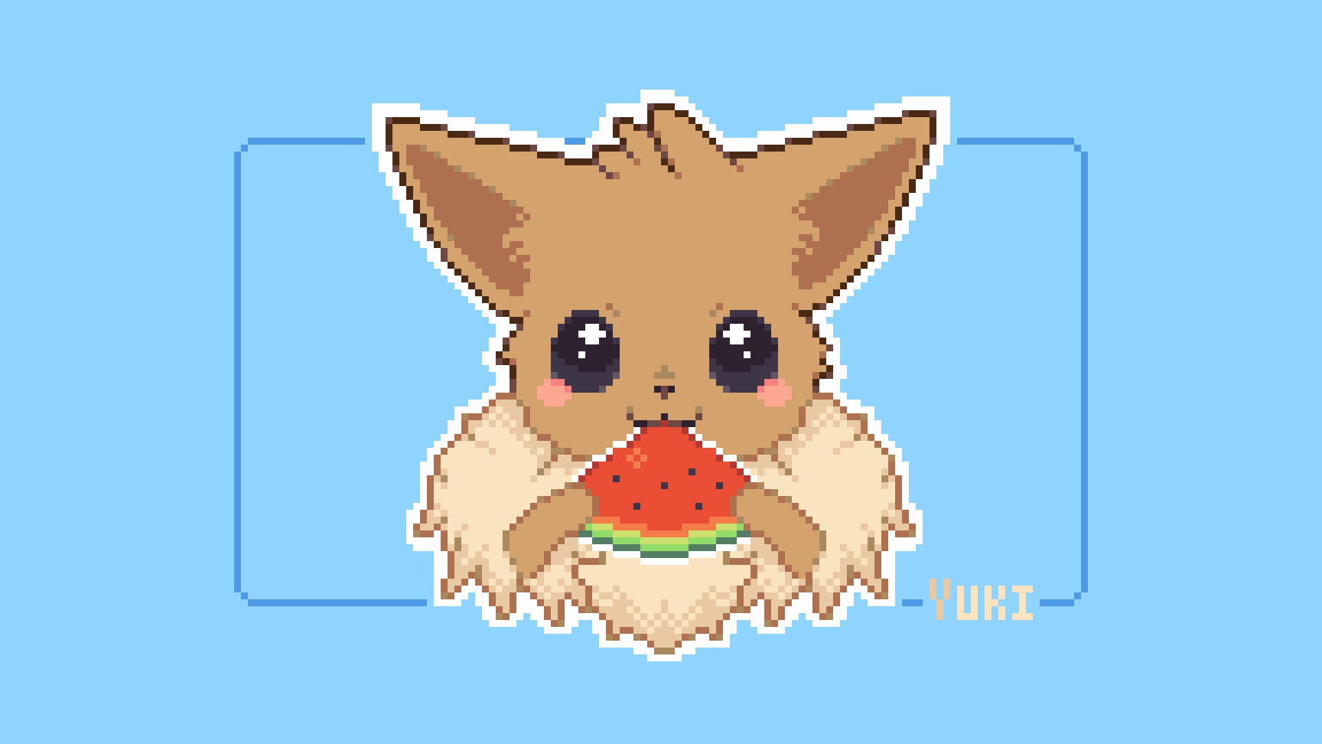ArtStation - Eevee enjoying a slice of watermelon