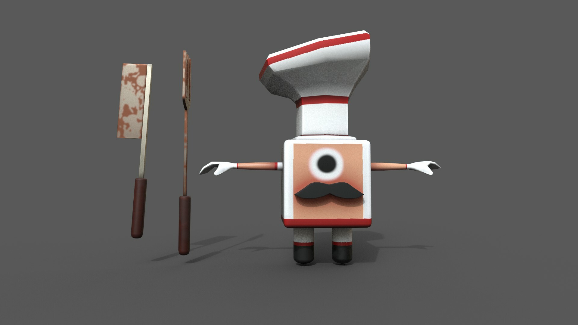 artstation cook chef low poly rigged