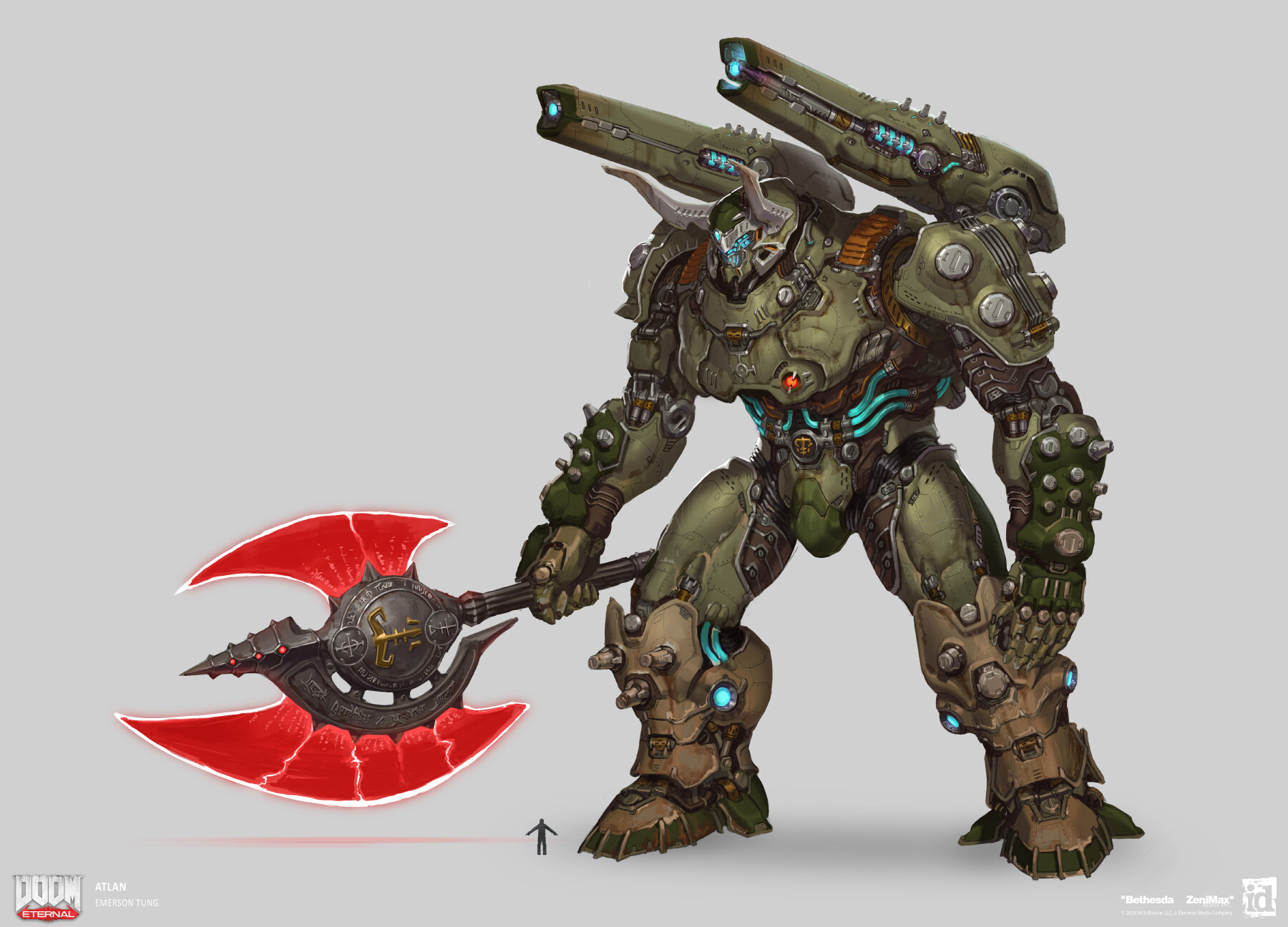 wallpapers Doom Eternal Atlan Mech emerson tung doom eternal atlan