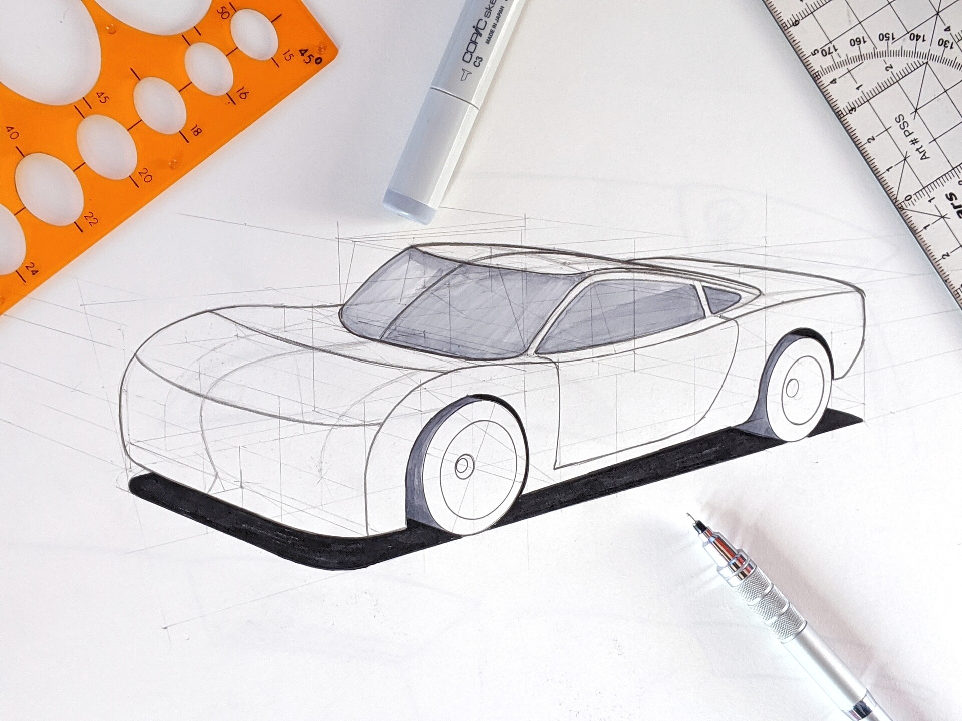 How to Draw a Car in 2Point Perspective Step by Steps  YouTube