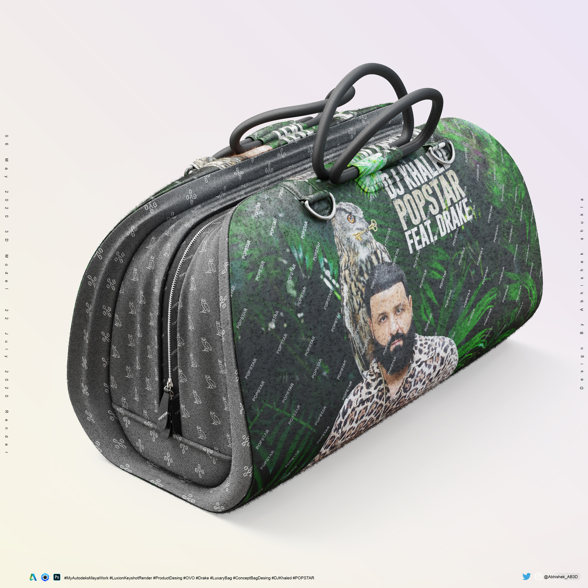 Abhishek Shukla - DJ Khaled featuring Drake POPSTAR Cover bag design