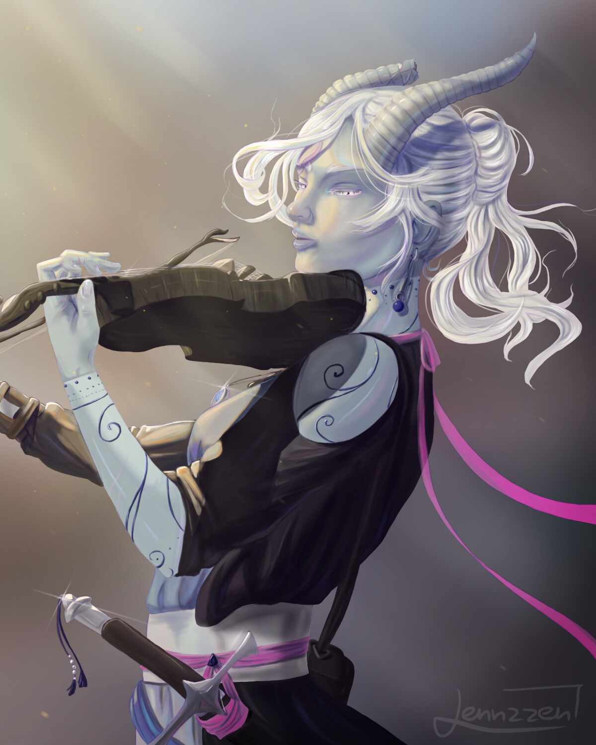 Artstation Dnd Bard Oc Genasi Tiefling Lena Haindl This piece was sculpted in. artstation dnd bard oc genasi