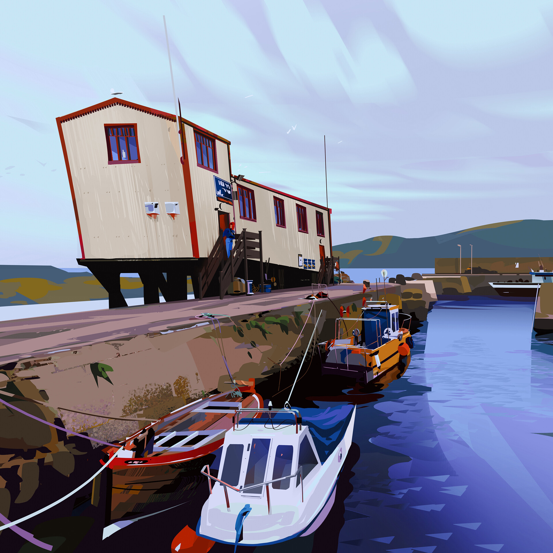 Dock 1. Sean sevestre художник. sean sevestre. dock. sevestre.